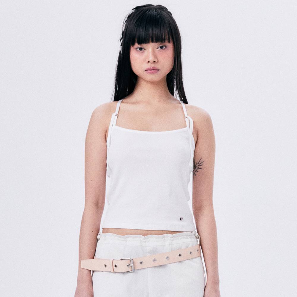 O RINGS SLEEVELESS / WHITE - HALOMINIUM  할로미늄 - CAVA LIFE