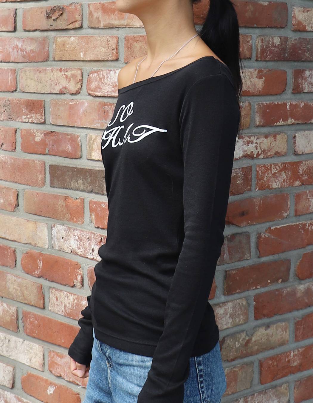 SO WHAT long-sleeved T-Shirt (BLACK) WOMENS