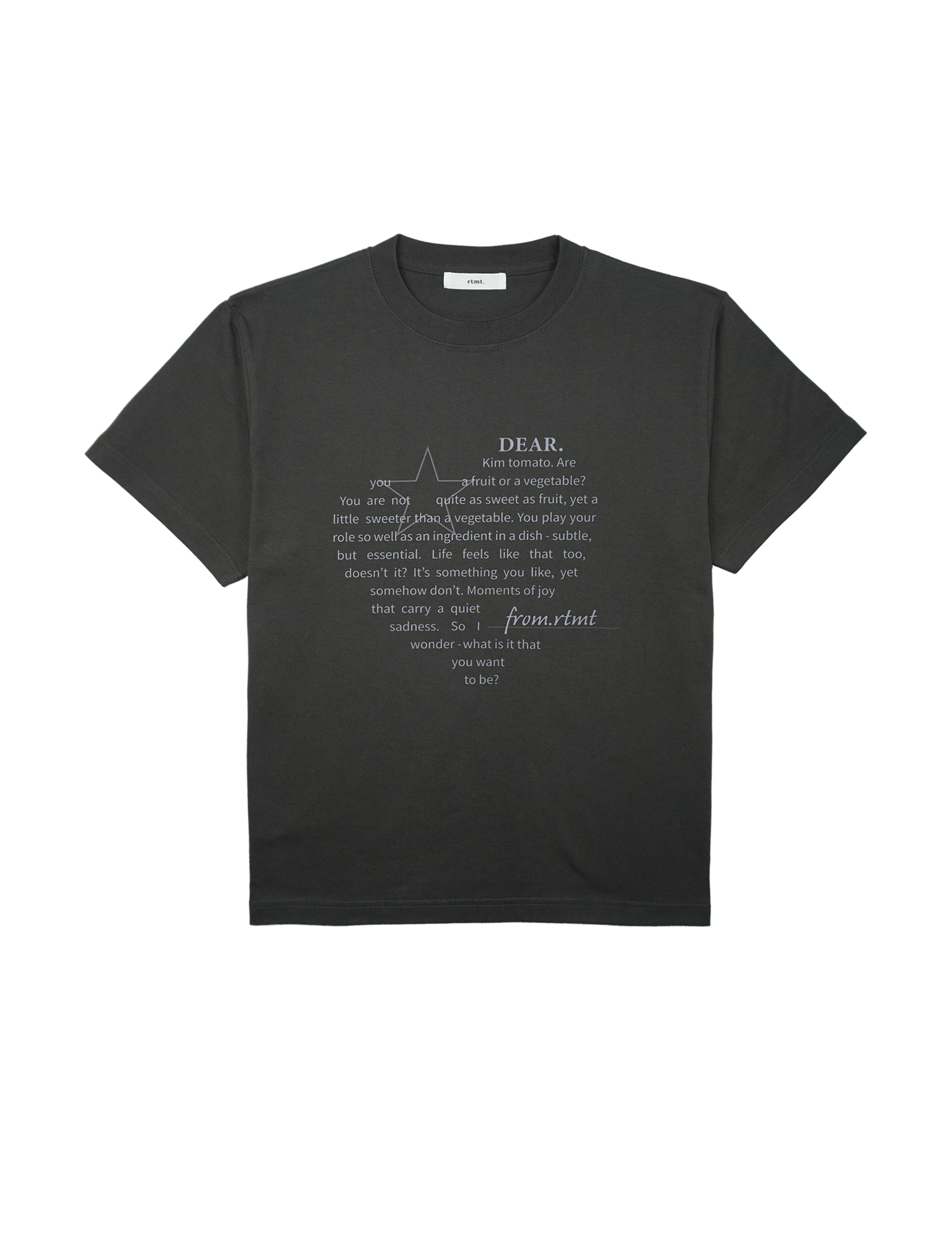 HEART LETTERING T-SHIRTS [CHACOAL]