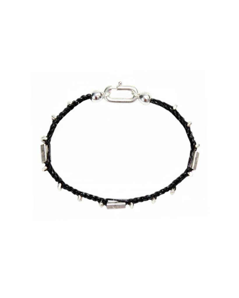 silver fever metallic crochet bracelet (bold)