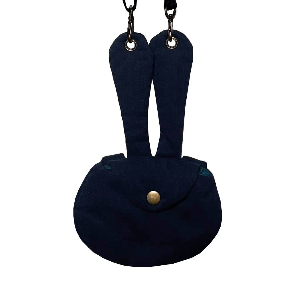 무기력 토끼 얼굴 자수 크로스 카드백 Navy - Whimsy Mind 윔지마인드 - CAVA LIFE