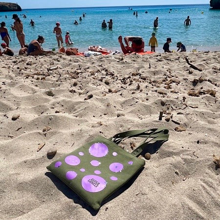 dot gem canvas bag - khaki