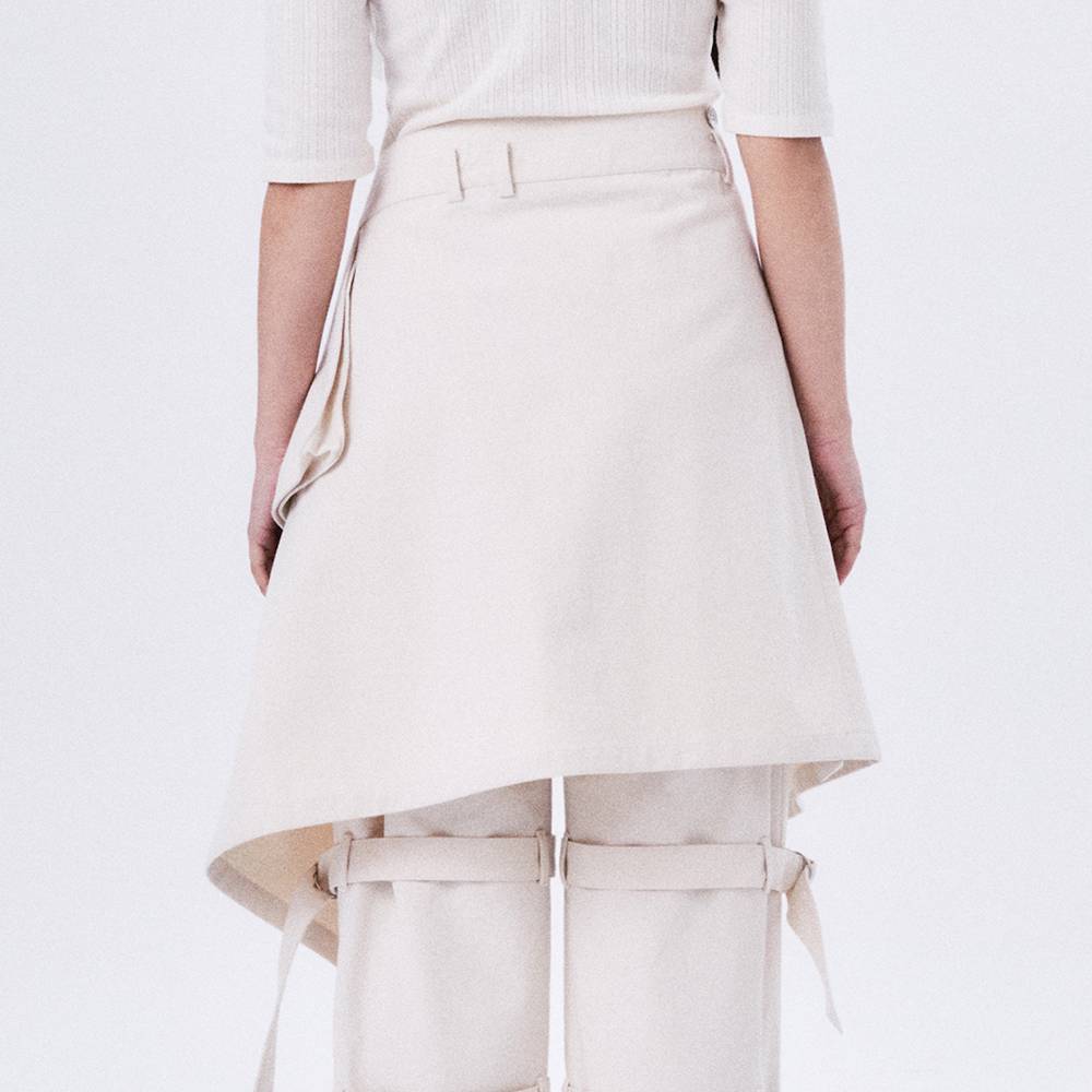 BUTTONS WRAP SKIRT / ECRU - HALOMINIUM  할로미늄 - CAVA LIFE