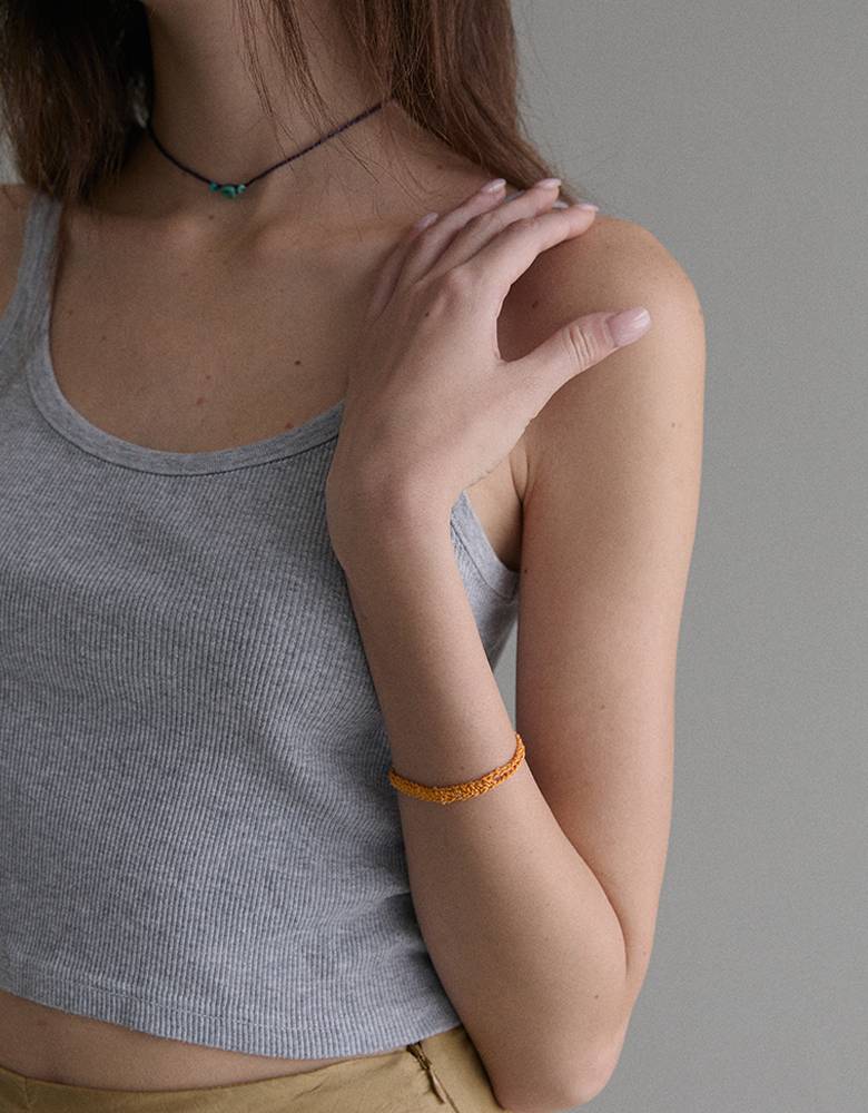 crochet bracelet/ orange