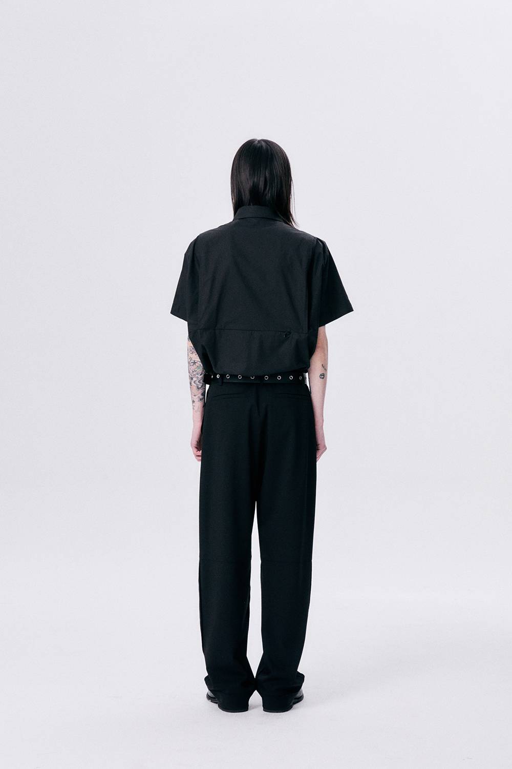 EYELET LEATHER BELT / BLACK - HALOMINIUM  할로미늄 - CAVA LIFE