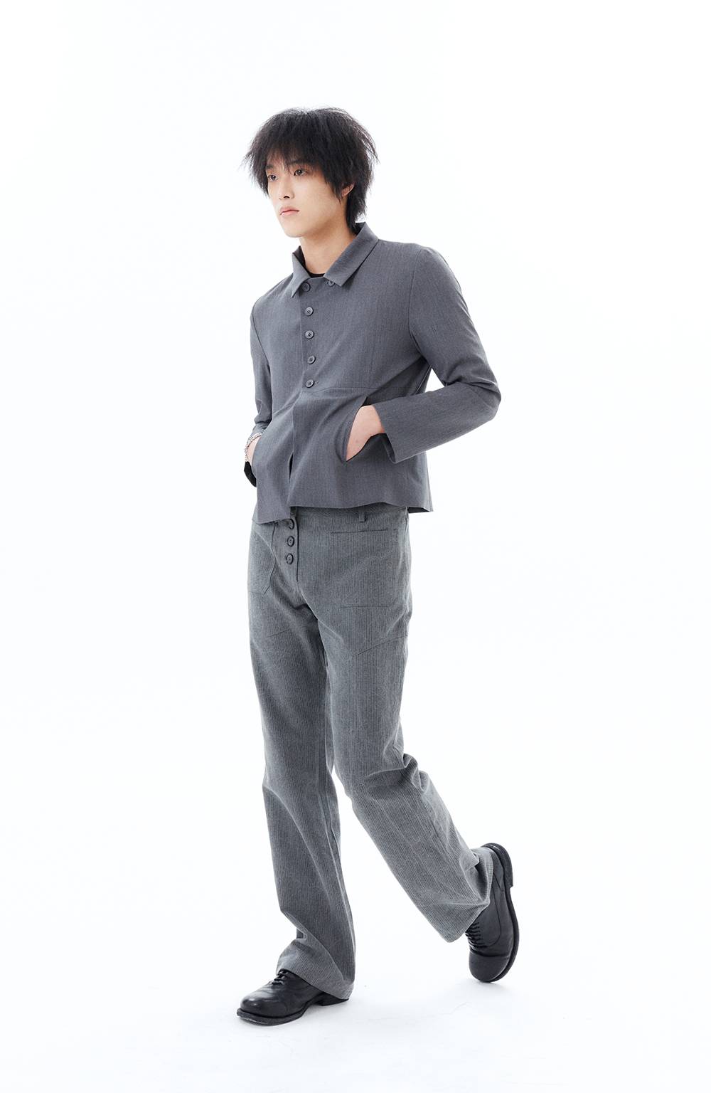 STRIPE BOOTSCUT / GRAY