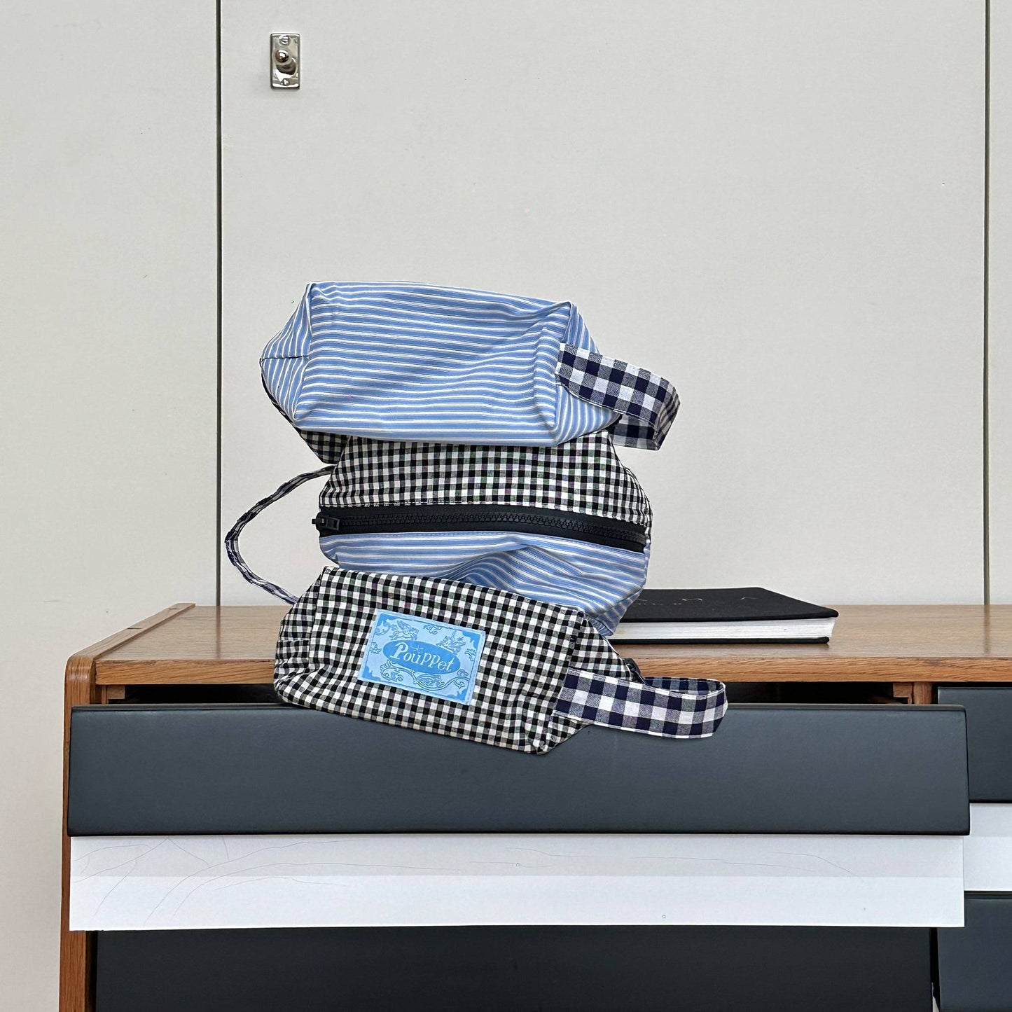 Handle Pouch - Check & Stripe