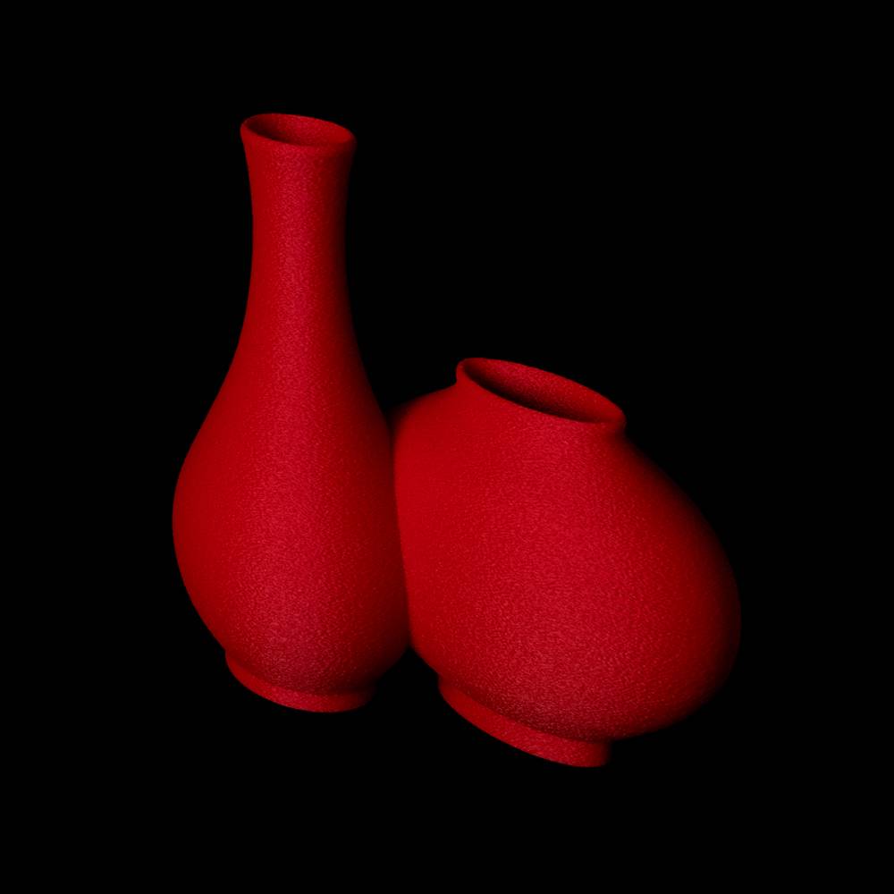 겹쳐진 작은 달항아리와 호리병