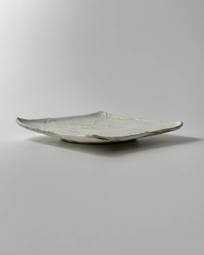 vine dish matt white square