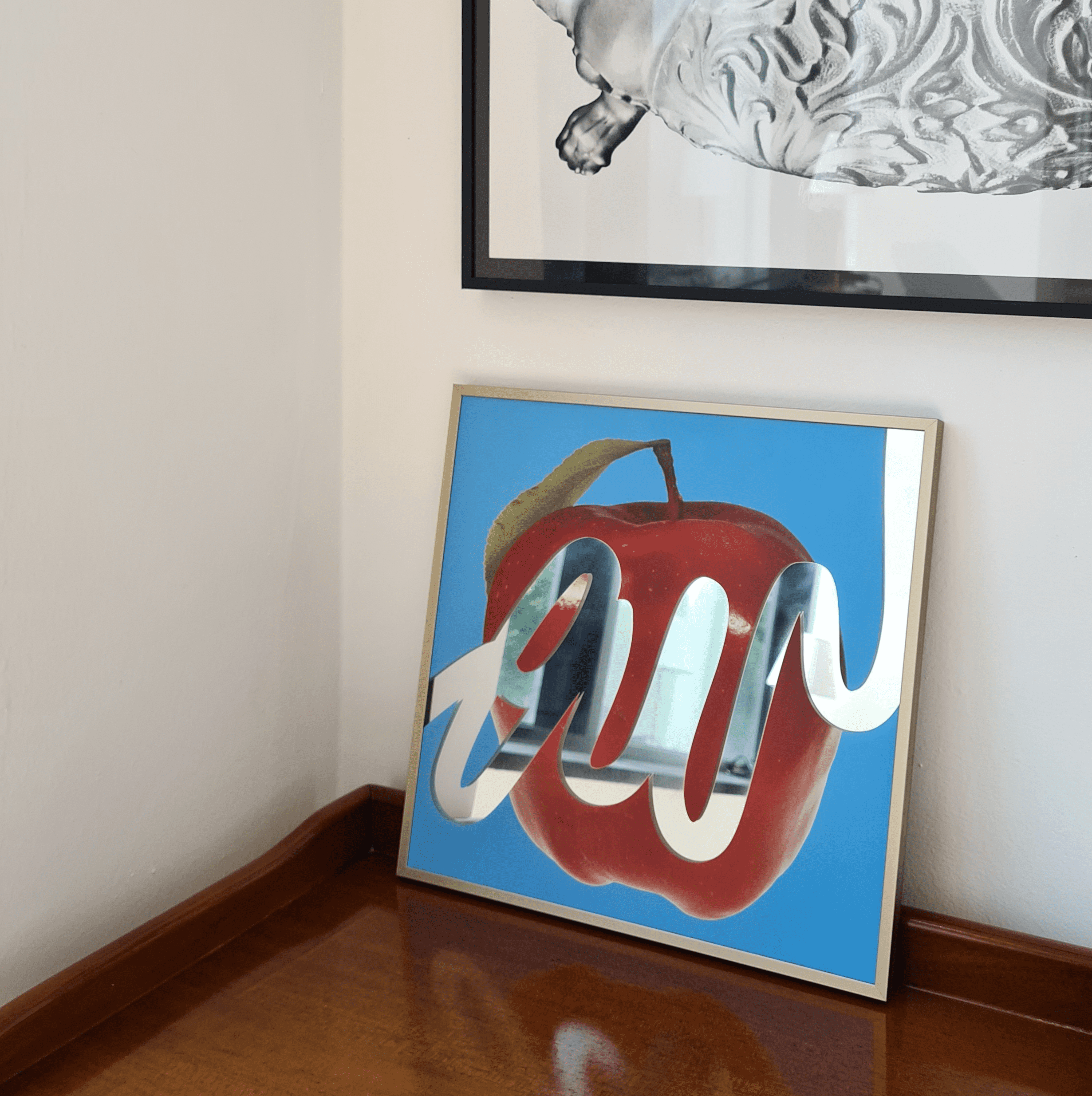 애플 드로잉 포스터 거울 40cm