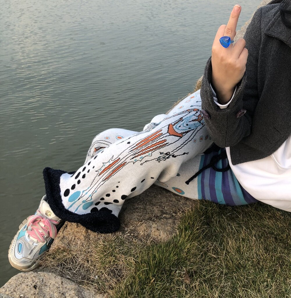 [Peace888butterfly] alien knitted pants - KIZIP 키집 - CAVA LIFE