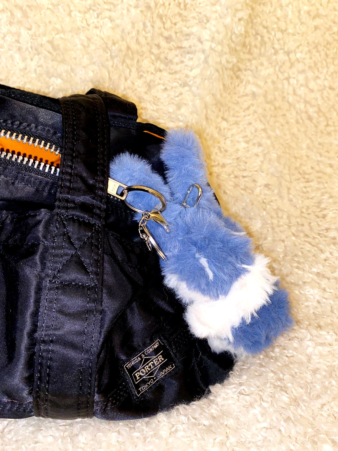 blue rabbit key ring