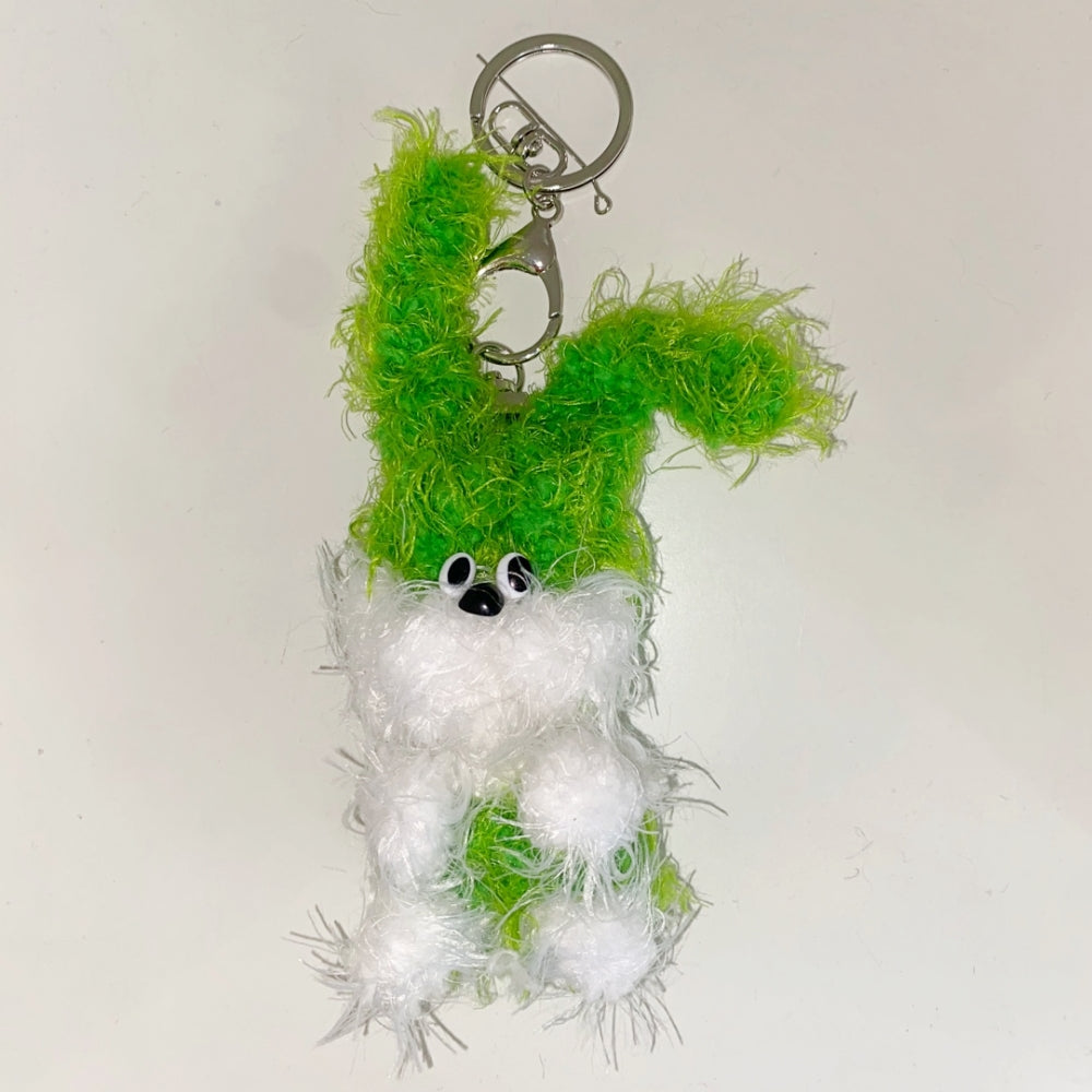 wiggly green rabbit keyring