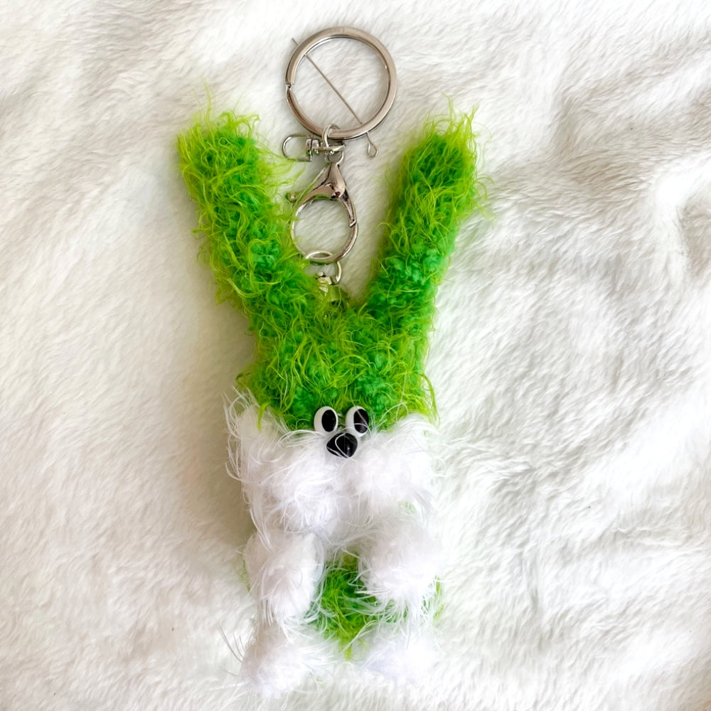 wiggly green rabbit keyring