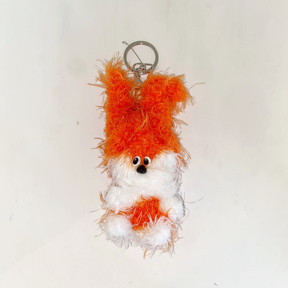 wiggly orange rabbit keyring