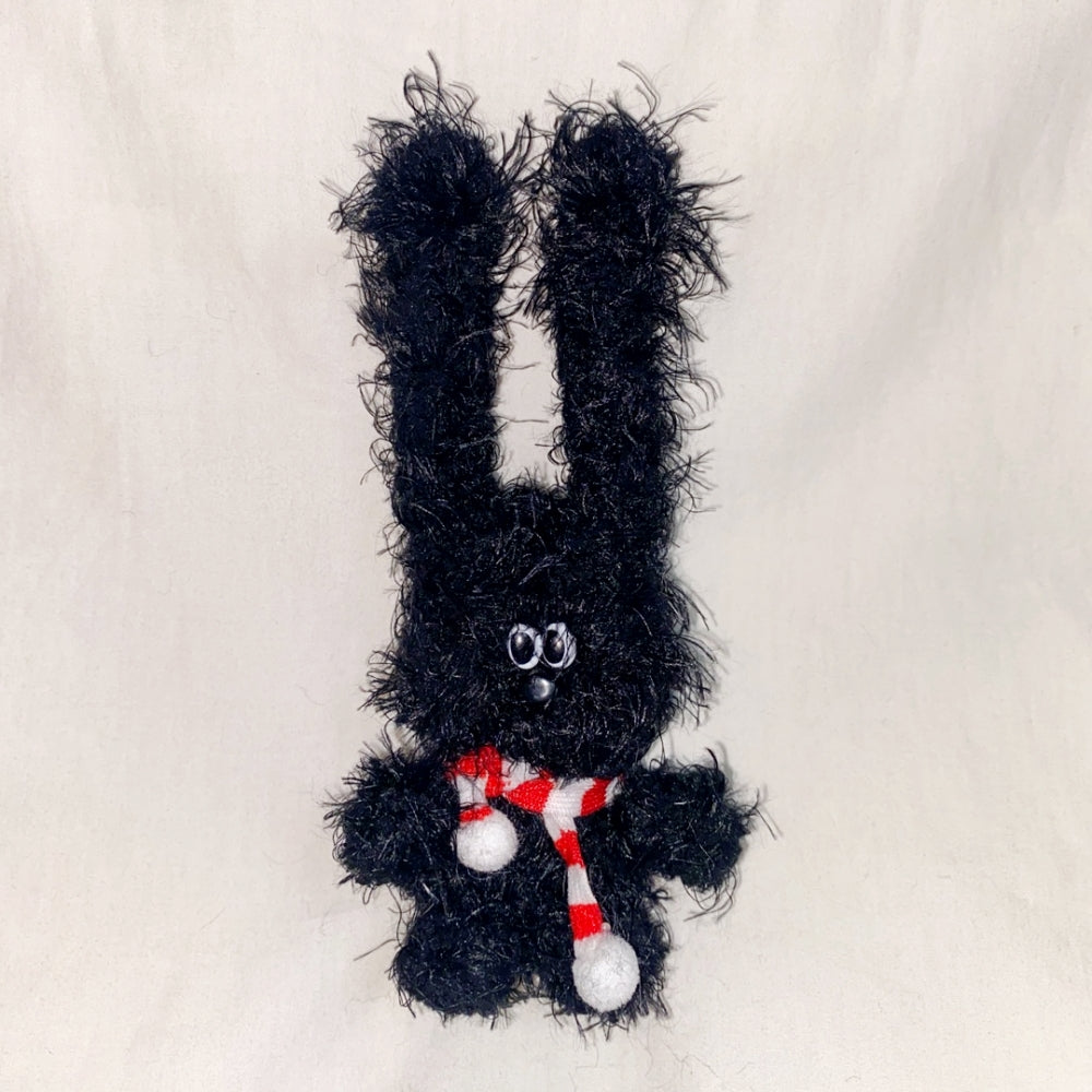 wiggly black rabbit keyring