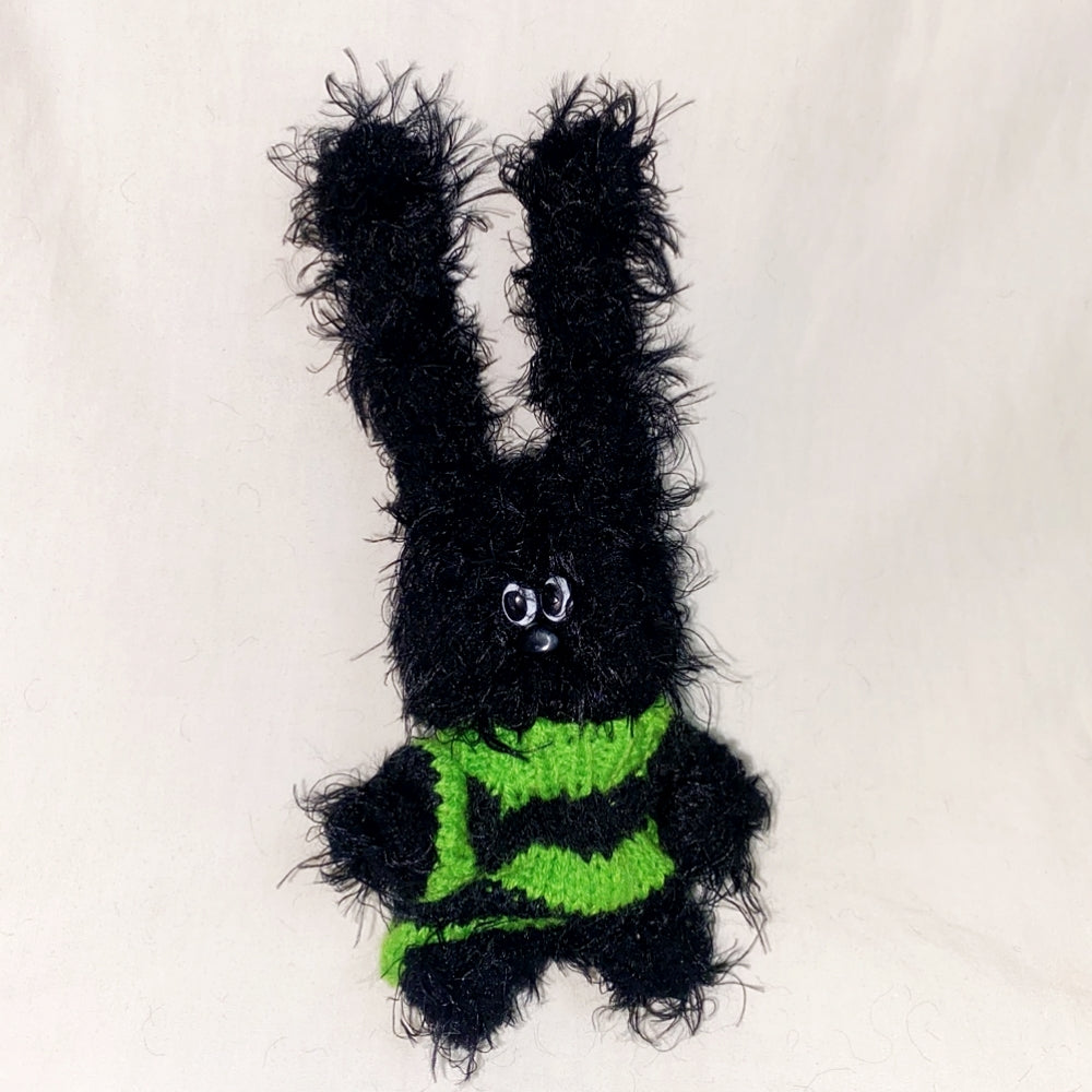 wiggly black rabbit keyring
