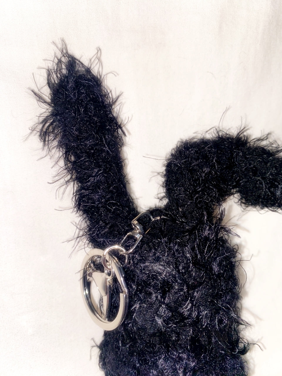 wiggly black rabbit keyring