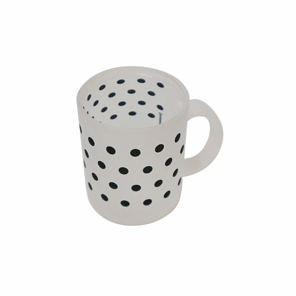 Black dot glass mug (matte)
