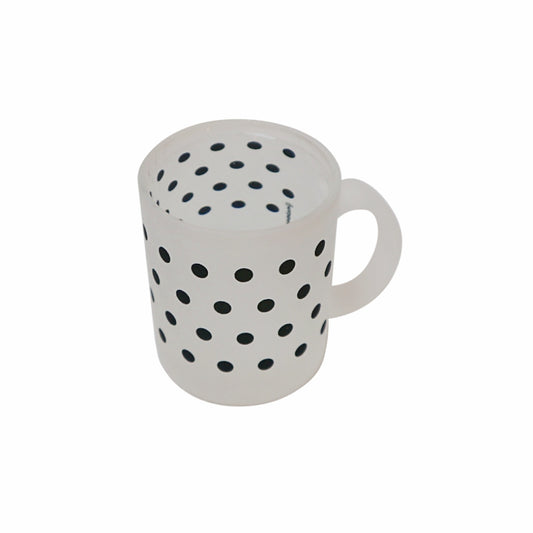 Black dot glass mug (matte)