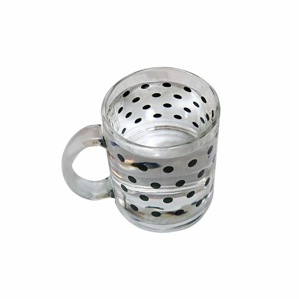 Black dot glass mug (gloss)