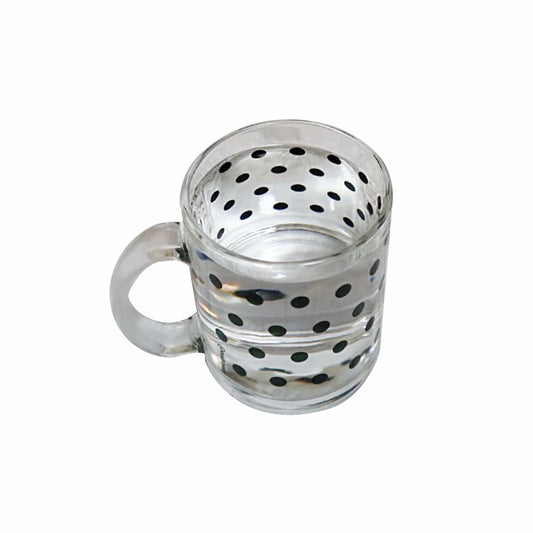 Black dot glass mug (gloss)