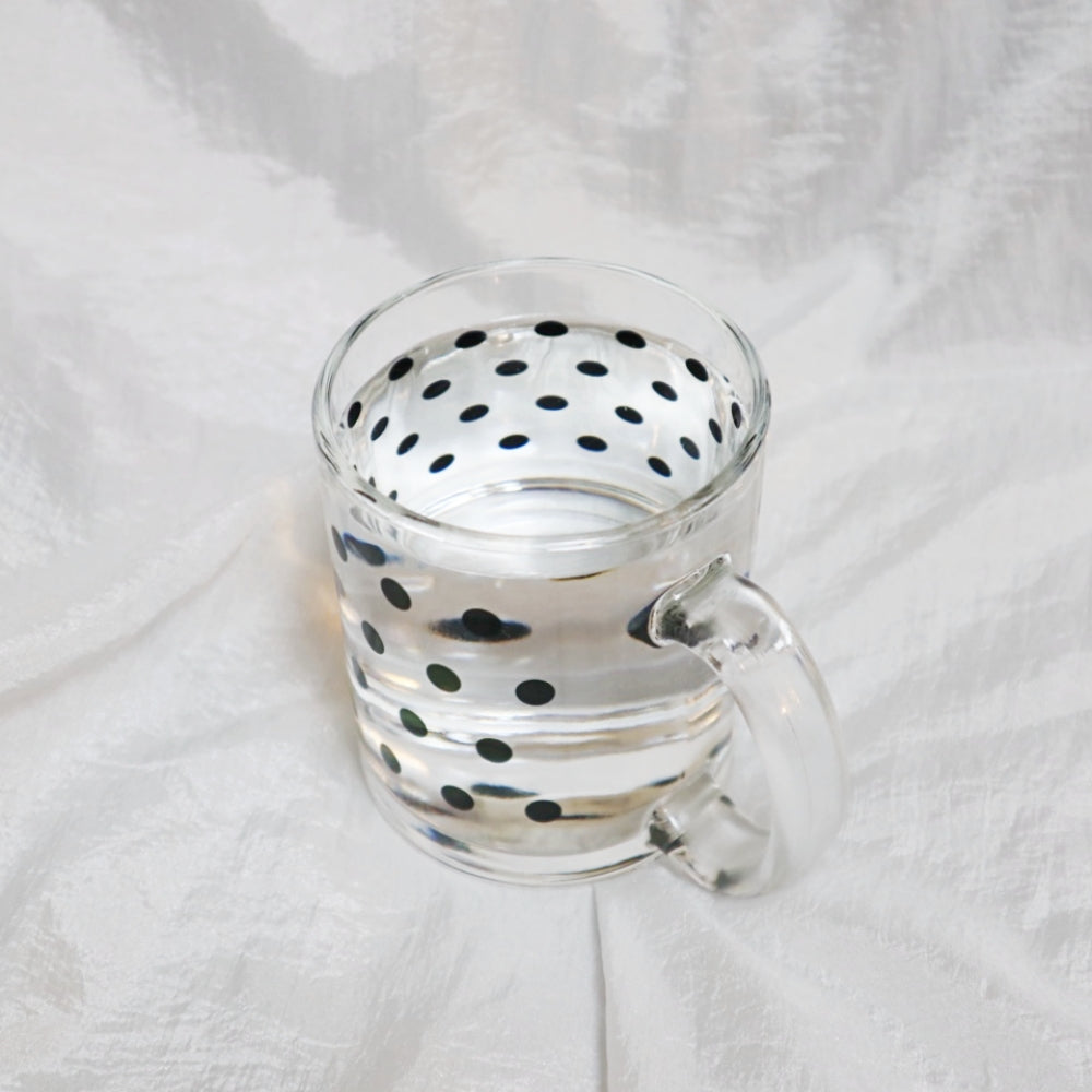 Black dot glass mug (gloss)