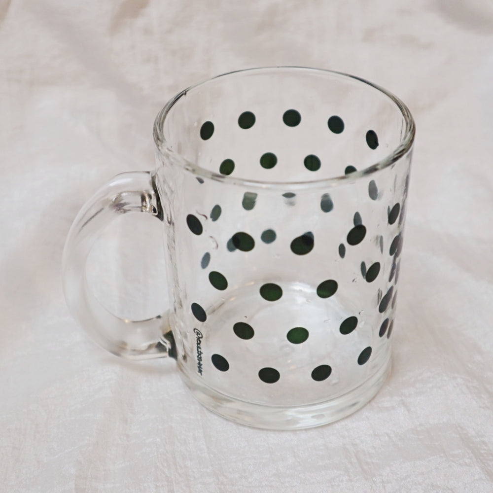 Black dot glass mug (gloss)