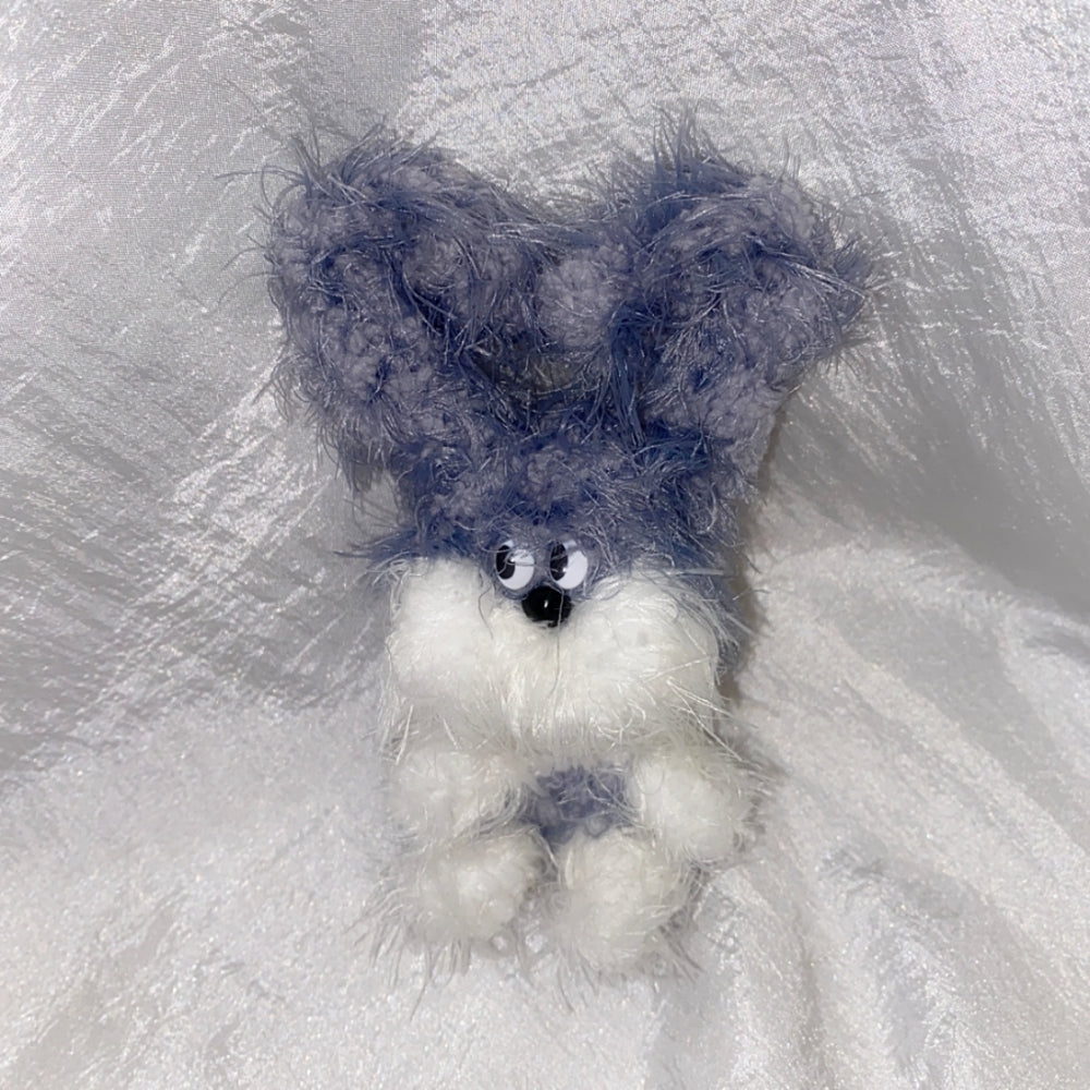 wiggly blue rabbit keyring