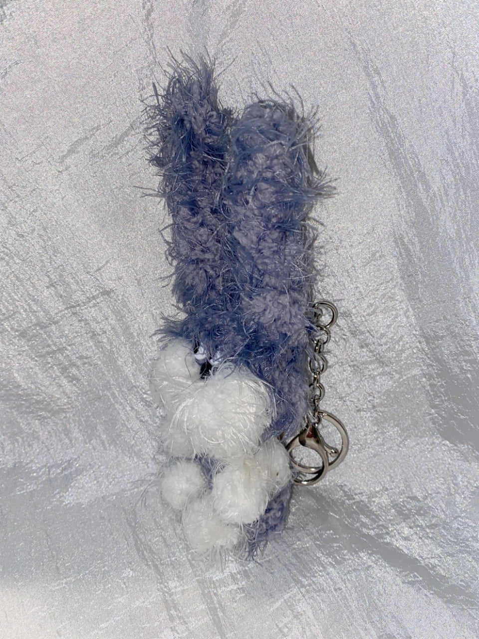 wiggly blue rabbit keyring