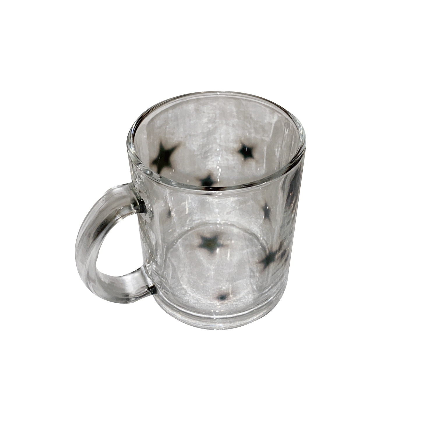Black star glass mug (gloss)