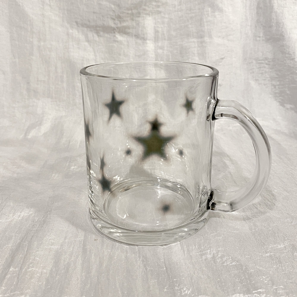 Black star glass mug (gloss)