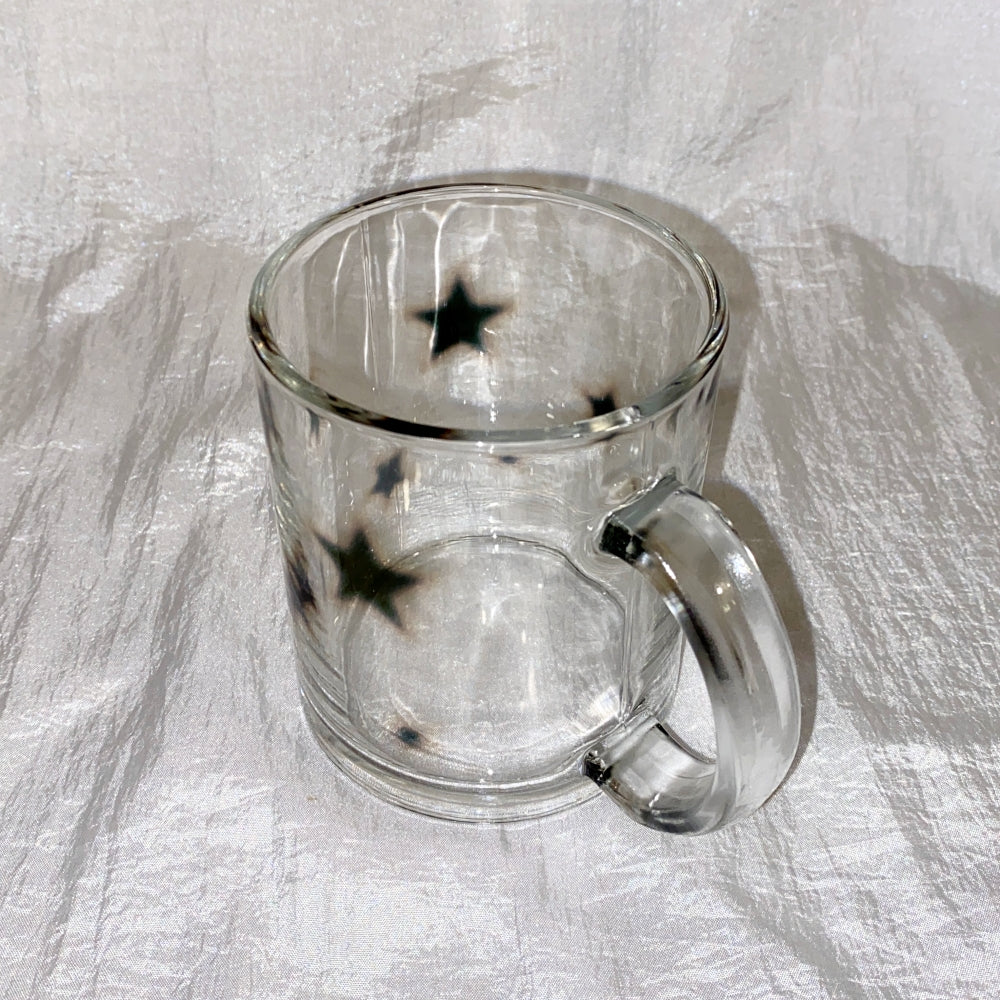 Black star glass mug (gloss)