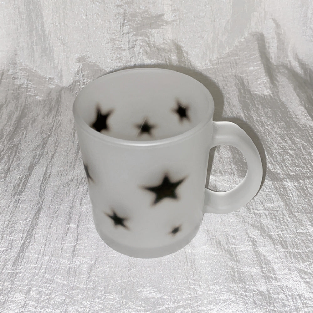Black star glass mug (matte)