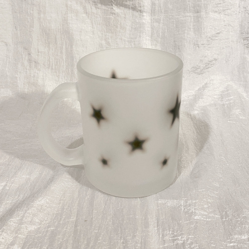 Black star glass mug (matte)
