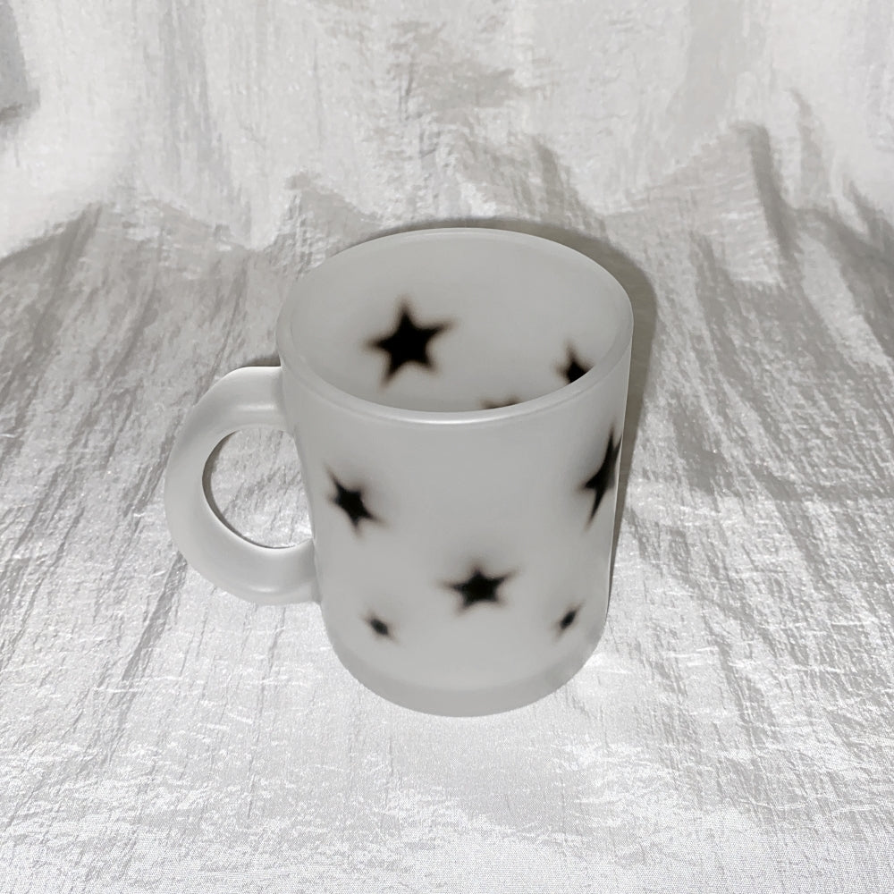 Black star glass mug (matte)