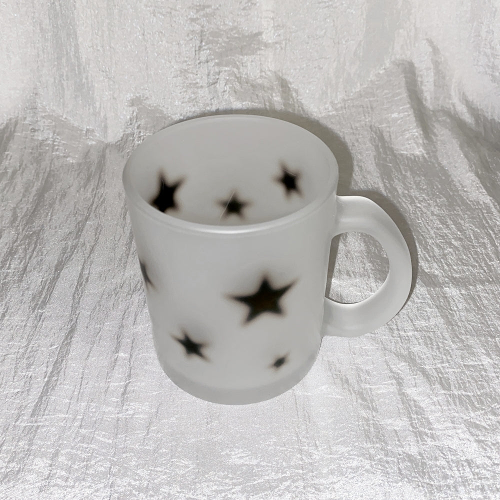 Black star glass mug (matte)