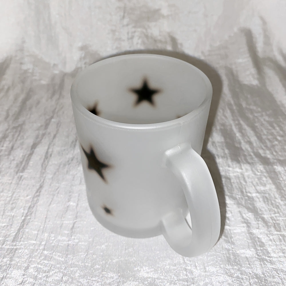 Black star glass mug (matte)