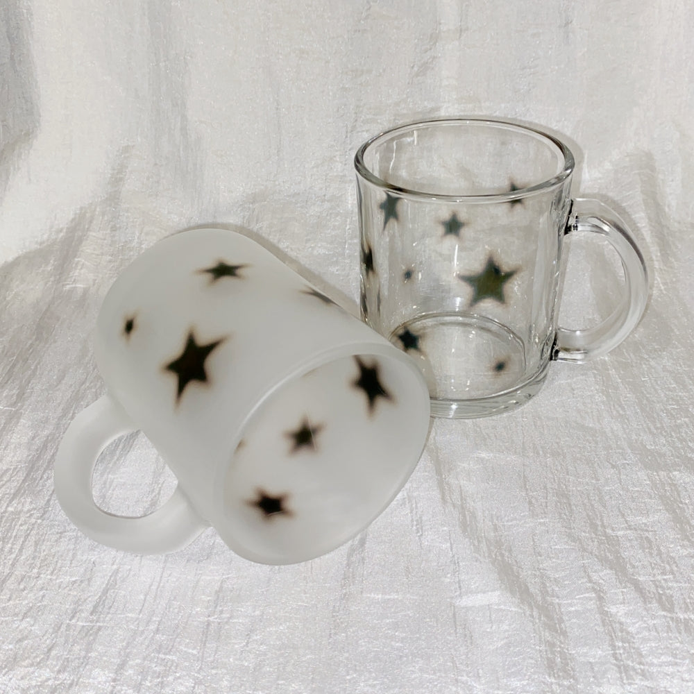 Black star glass mug (matte)
