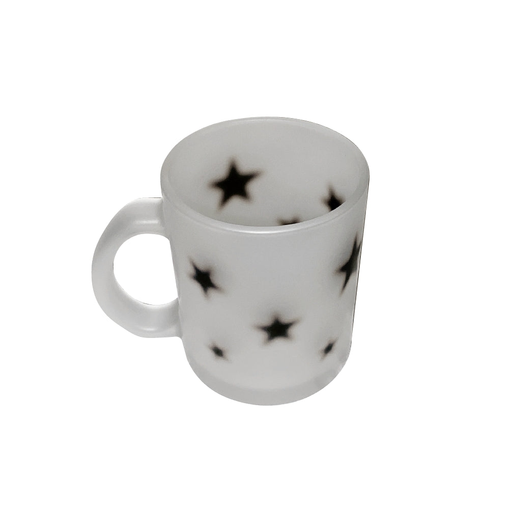 Black star glass mug (matte)