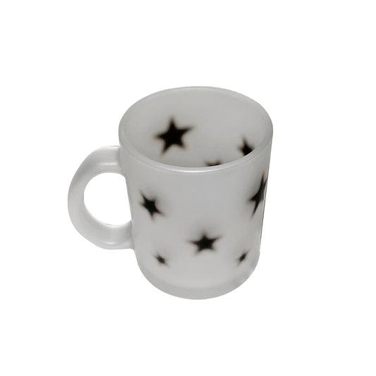 Black star glass mug (matte)