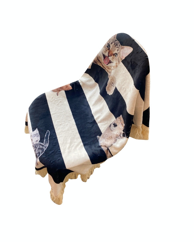 러브캣 스트라이프 블랭킷 - you like what 유라이크왓 - CAVA LIFE